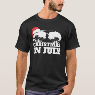 T-shirt Noël En Juillet Chapeau Et Lunettes De Soleil Du P