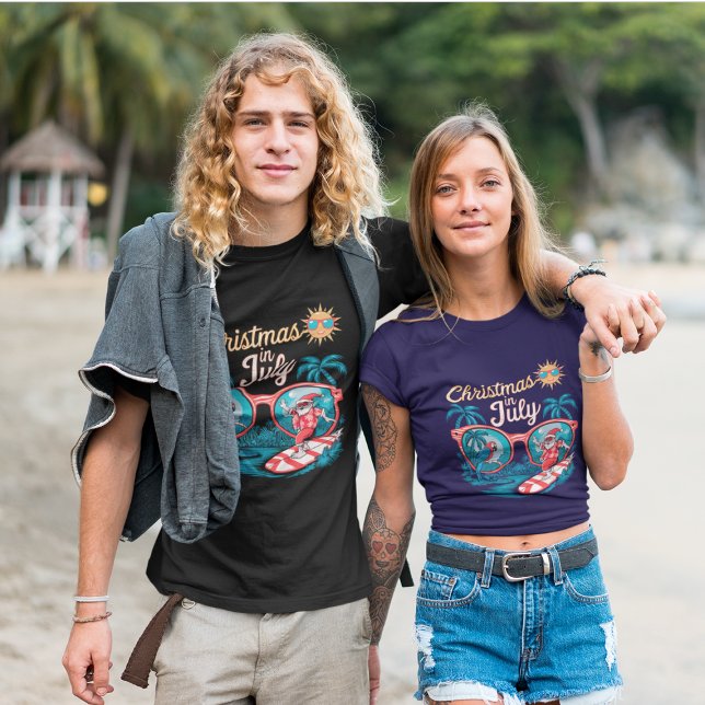 T-shirt Noël En Juillet Chemise, Été Père Noël (Créateur téléchargé)