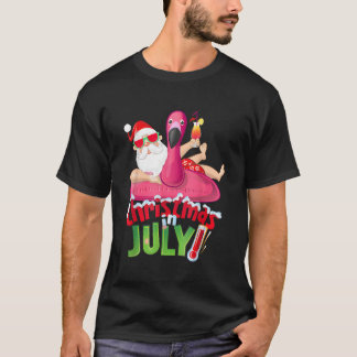 T-shirt Noël En Juillet Chemise Funny Père Noël Summer Bea