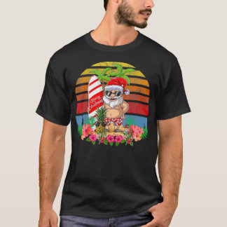 T-shirt Noël En Juillet Costume De Fête Père Noël Surf