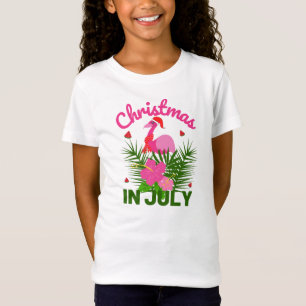 T-Shirt NOËL EN JUILLET CUTE PÈRE NOËL FLAMANT ROSE