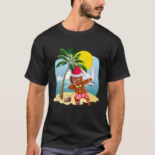 T-shirt Noël En Juillet Dabbing Père Noël Gingembre Ét