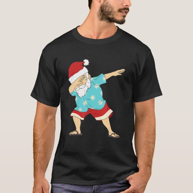 T-shirt Noël En Juillet Dabbing Santa Claus Sum Hawaiian (Devant)