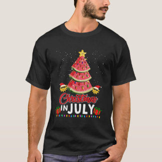 T-shirt Noël En Juillet Design Été Melon Noël Tr