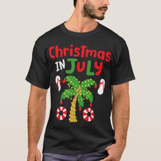 T-shirt Noël en Juillet Drôle été Noël Hommes Femmes Enfan