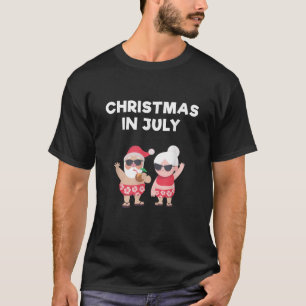 T-shirt Noël En juillet Drôle M. et Mme Santa Claus Bea