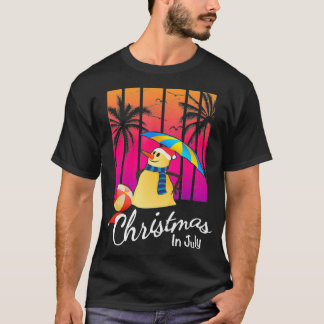 T-shirt Noël En Juillet Drôle Snowman Summer Beach Vaca