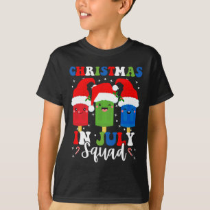 T-shirt Noël en juillet Équipe Chapeaux de Père Noël Glace