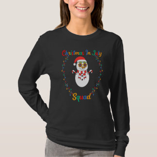 T-shirt Noël En Juillet Équipe D'été Mignon Bonhomme De Ne