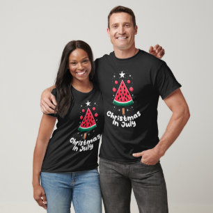 T-shirt Noël En Juillet Eté Pastèque Xmas Arbre