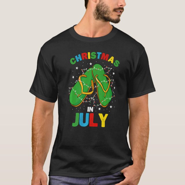 T-shirt Noël En Juillet Famille Hawaiienne Vacances D'Été (Devant)