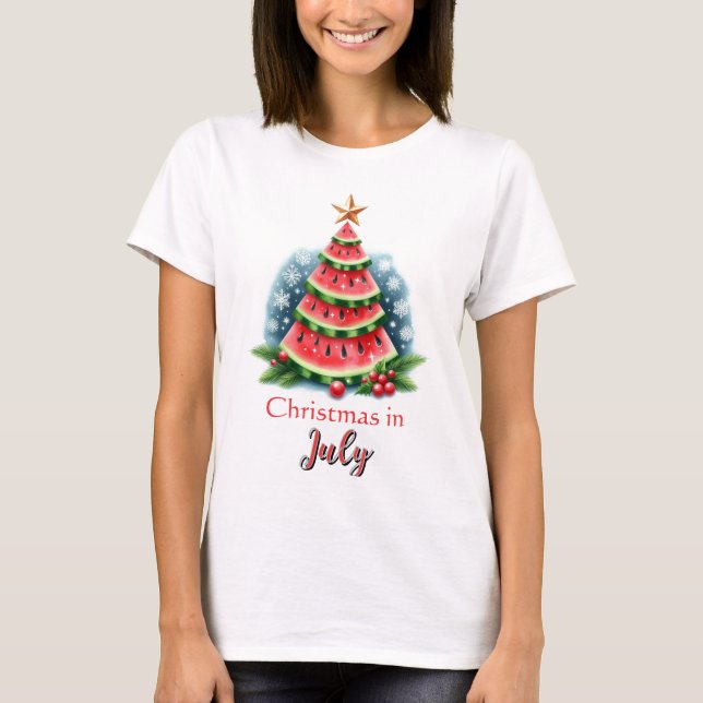 T-shirt Noël en juillet Festif de la pastèque (Devant)