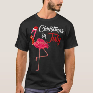 T-shirt Noël En Juillet flamingo Bonjour Summer Beach Vac