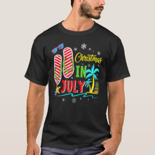 T-shirt Noël En Juillet Flip Flops Plage Été