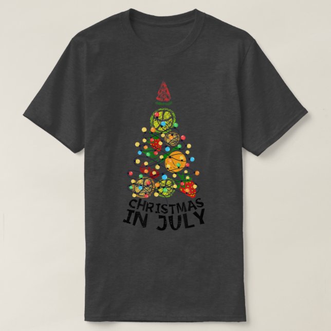 T-shirt Noël En Juillet Fruit Xmas Arbre Tee Été Homme W (Design devant)