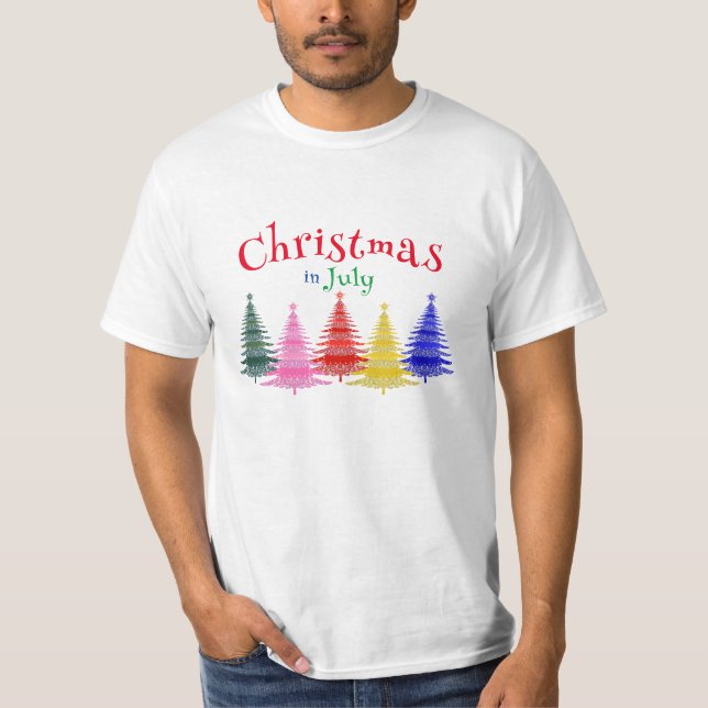 T-shirt Noël en juillet Fun coloré (Devant)