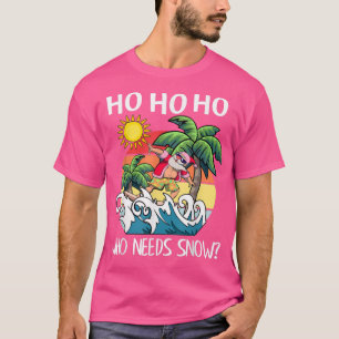 T-shirt Noël En Juillet Funny Père Noël Surf Summer Beach