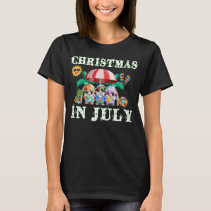T-shirt Noël En Juillet Gnome Été