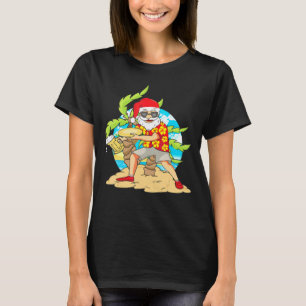 T-shirt Noël En Juillet Golf Père Noël Bière Frisbee Gol