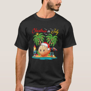 T-shirt Noël En Juillet Hawaiian Père Noël Costume de Sain