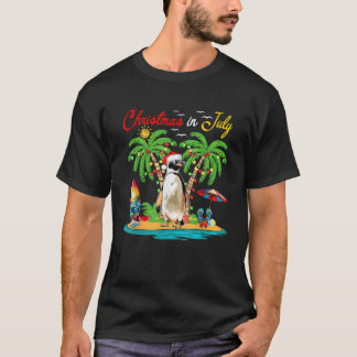 T-shirt Noël En Juillet Hawaiian Père Noël Penguin Costume