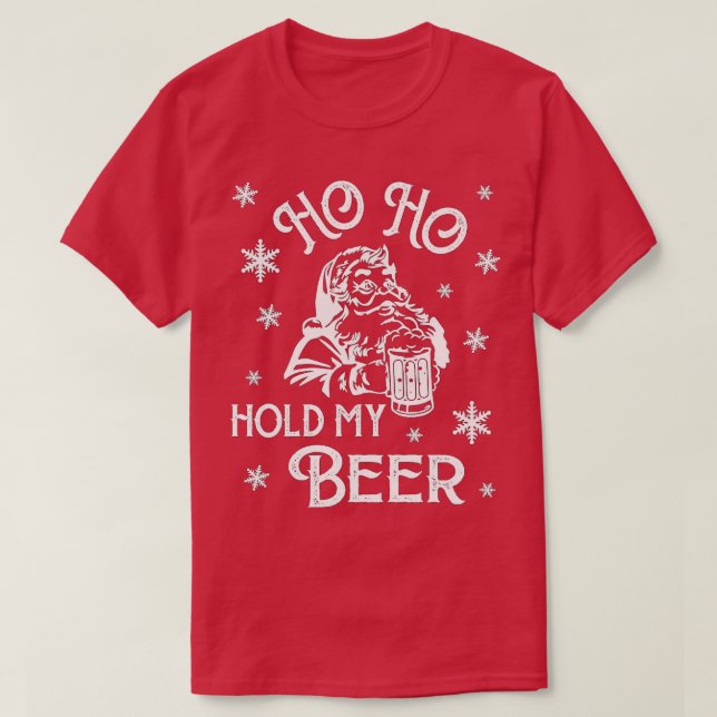 T-shirt Noël En Juillet Hipster Père Noël Ho Ho Tenir Ma B (Design devant)