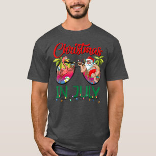 T-shirt Noël En Juillet Lunettes de soleil Père Noël Flama