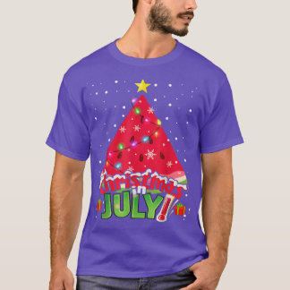 T-shirt Noël En Juillet Merry Watermelon Vacances Été