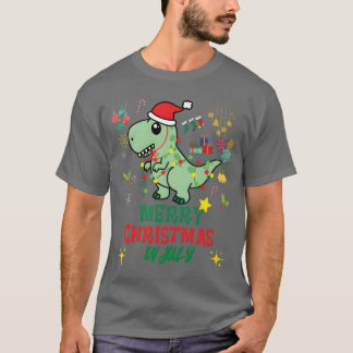 T-shirt Noël en juillet Noël Dinosaur Re Noël rétro