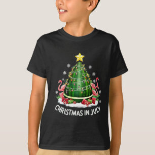 T-shirt Noël En Juillet Pastèque Arbre Drôle Flamant rose