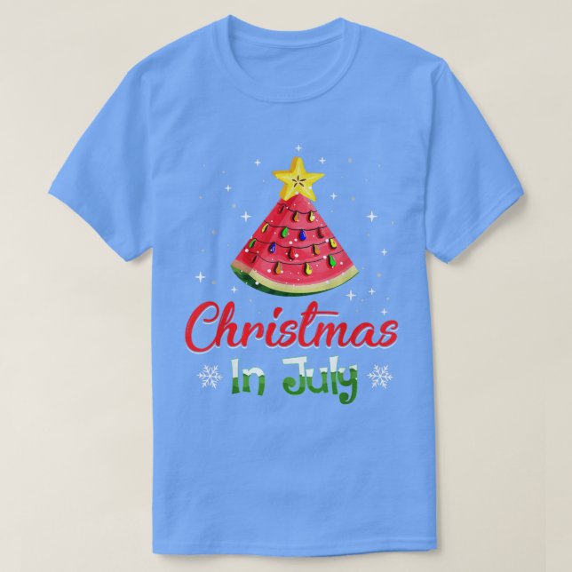 T-shirt Noël en juillet Pastèque Noël Arbre Summe (Design devant)