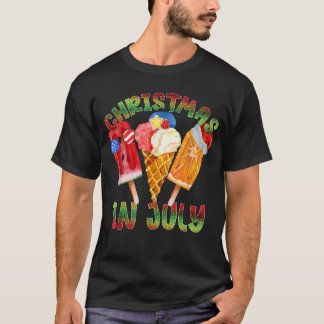 T-shirt Noël En Juillet Père Noël Beach Été Avec Gnomes