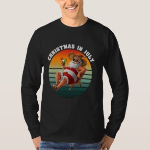 T-shirt Noël en juillet Père Noël en vacances en été Chant