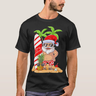 T-shirt Noël en juillet Père Noël Hawaiian Summer Surf