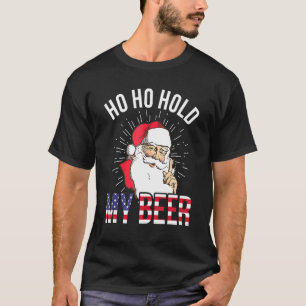 T-shirt Noël En Juillet Père Noël Ho Ho Tenez Ma Bière