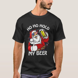 T-shirt Noël En Juillet Père Noël Ho Ho Tenez Ma Bière F