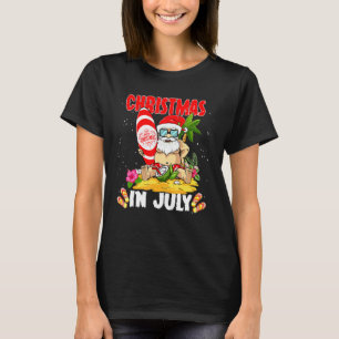 T-shirt Noël En Juillet Plage Santa Claus Été 1