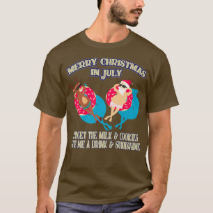 T-shirt Noël En Juillet Pool Party Père Noël Hommes Femmes