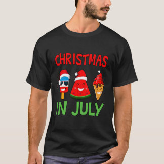 T-shirt Noël En Juillet Pop De Glace De Pâtes De Pâtes De 