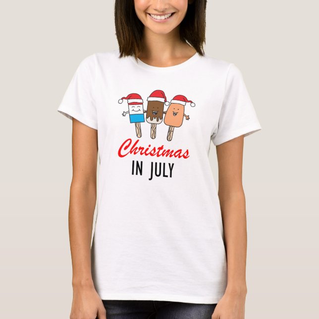 T-shirt Noël En Juillet Pops Ice Cute (Devant)