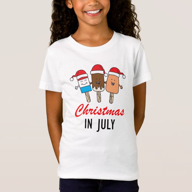 T-Shirt Noël En Juillet Pops Ice Cute (Devant)