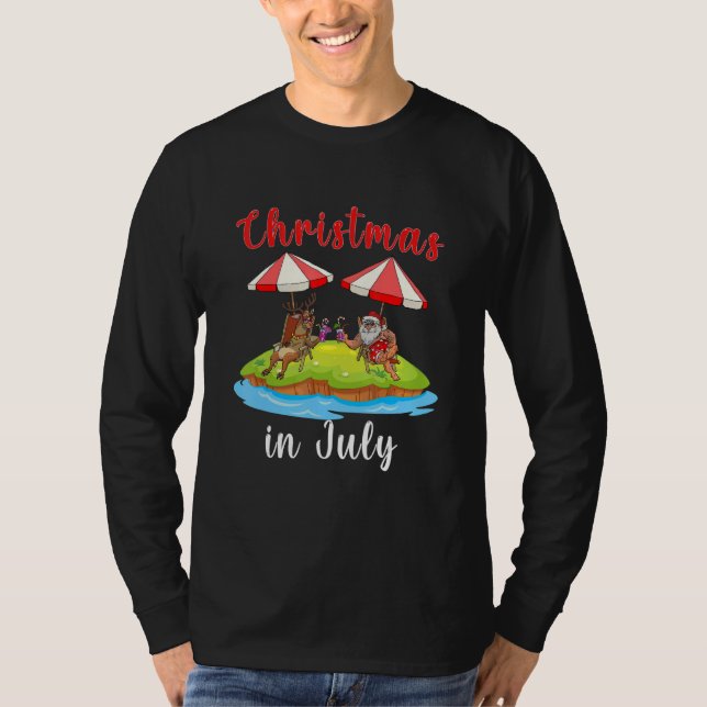 T-shirt Noël En Juillet Rapport Mi-Année (Devant)