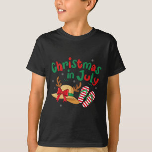 T-shirt Noël en juillet Renne Tropical Été Vibes Plage