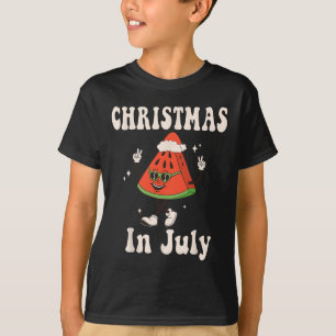 T-shirt Noël en juillet Rétro Pastèque Enfants Garçons Tou