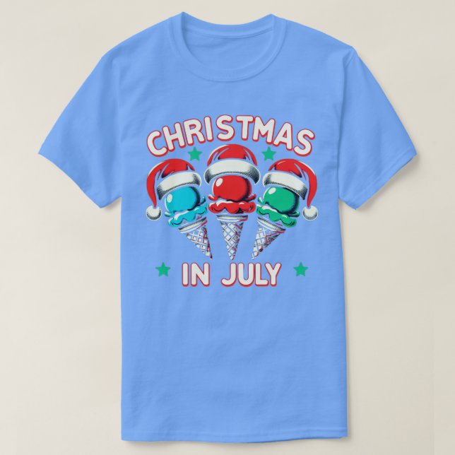 T-shirt Noël en Juillet Rétro pour Enfants Ice Père Noël d (Design devant)
