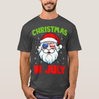T-shirt Noël En Juillet Santa Claus Summer Swimming Funn