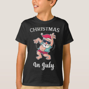 T-shirt Noël en juillet Santa danse drôle danse amusante