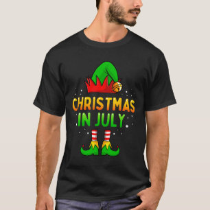 T-shirt Noël en juillet Santa Elf drôle de Xmas Hommes Fem