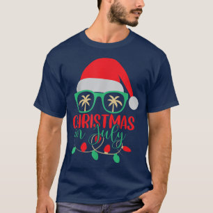 T-shirt Noël En Juillet Santa Hat Lunettes de soleil Cele