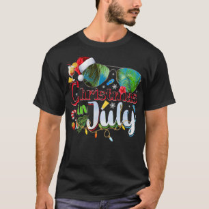 T-shirt Noël en juillet Santa Hat Lunettes de soleil Hawai